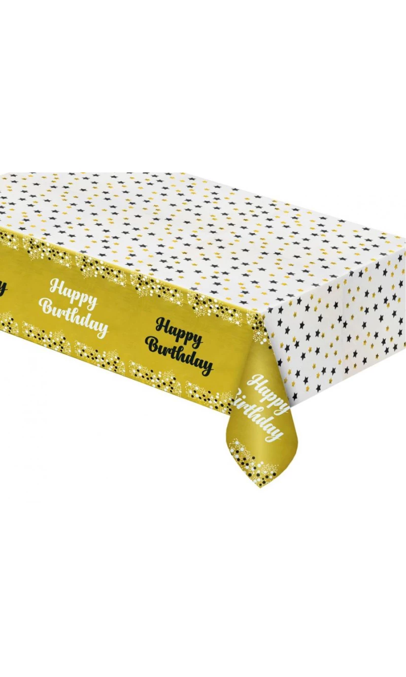 Happy Birthday Gold Foil Tablecover - 137x183cm