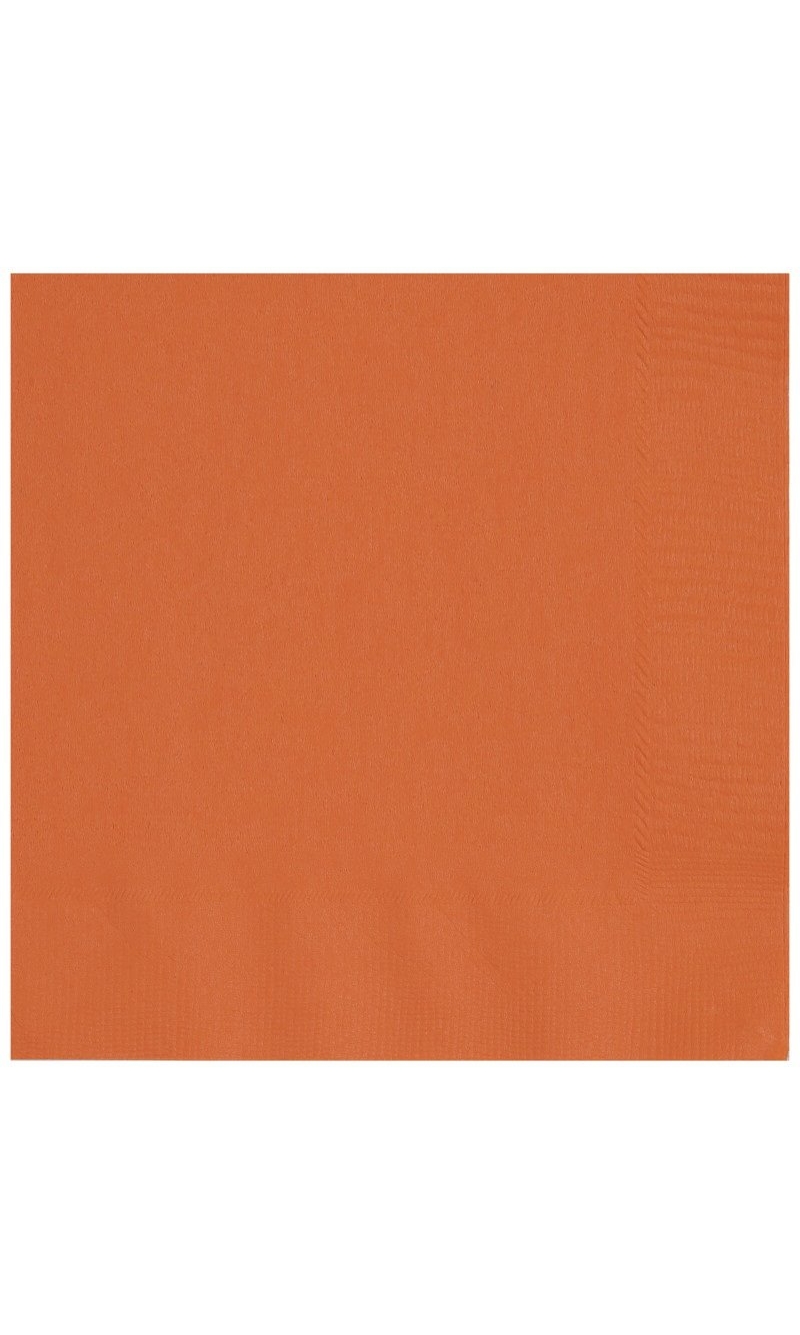 Pumpkin Orange Solid Beverage Napkins - 20pk