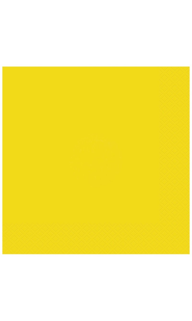 Neon Yellow Solid Beverage Napkins - 20pk