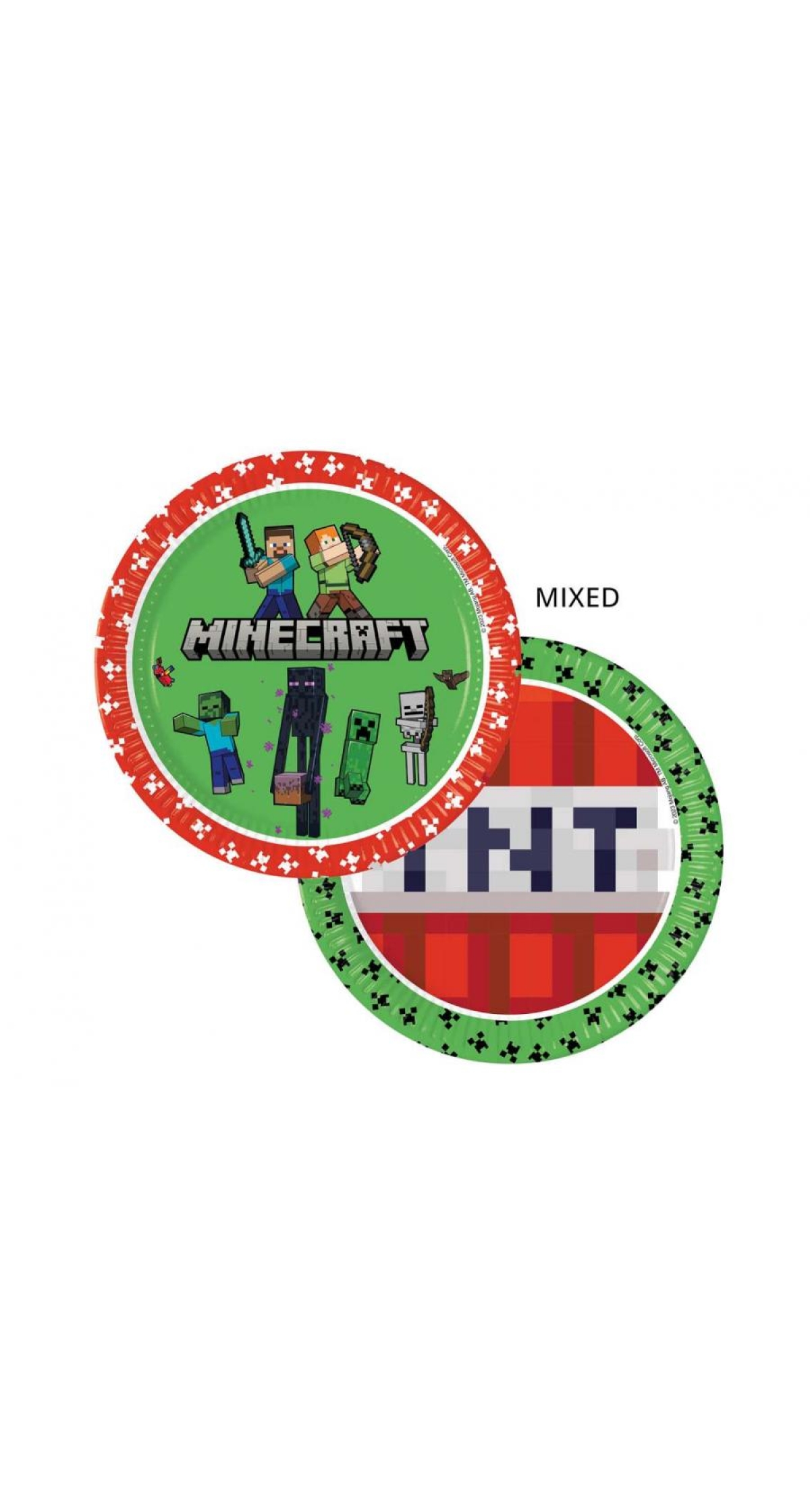 Minecraft Party Paper Plates 23cm - 8pk
