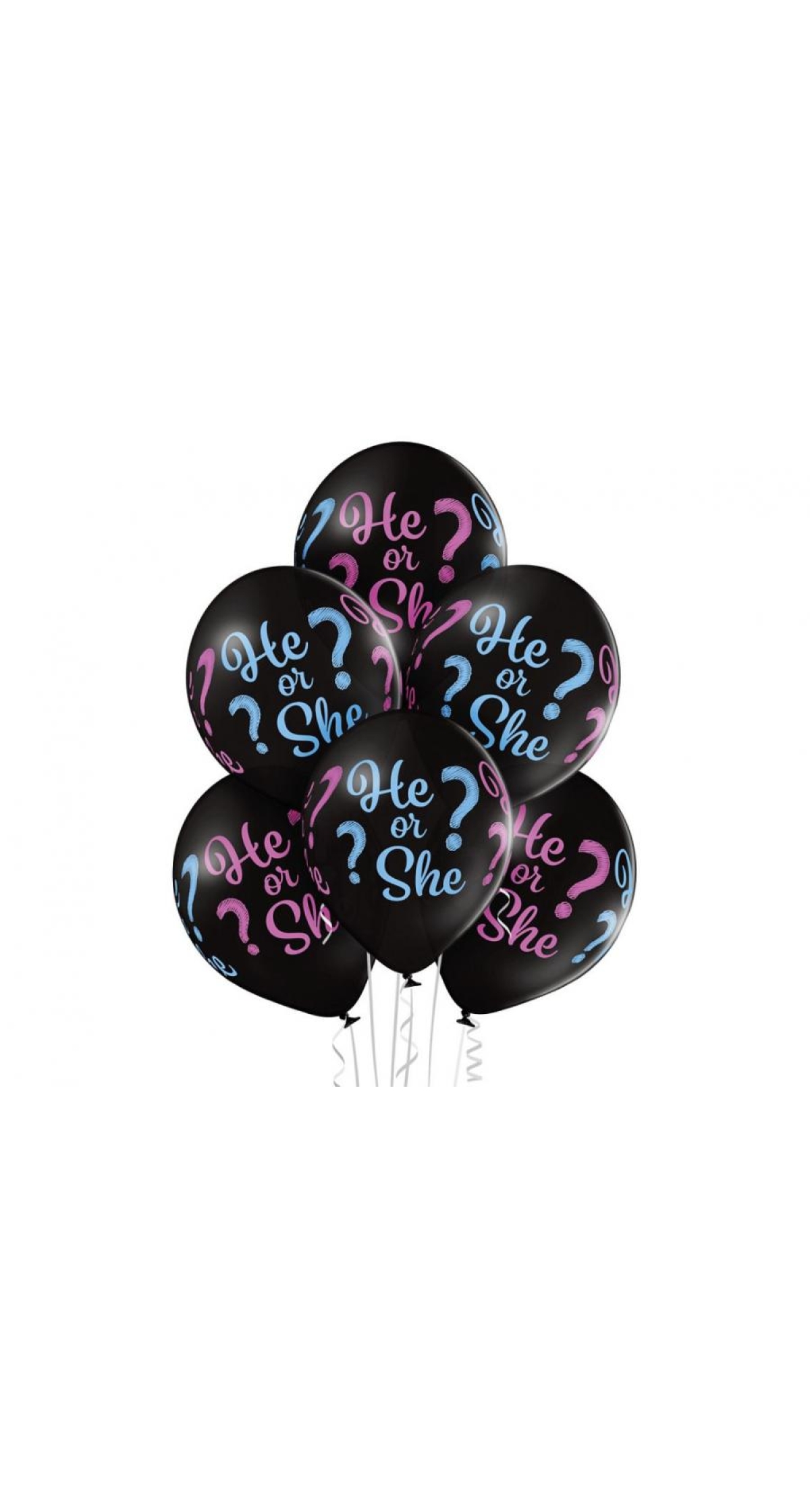 Gender Reveal Latex Balloons He or She? - 6pk