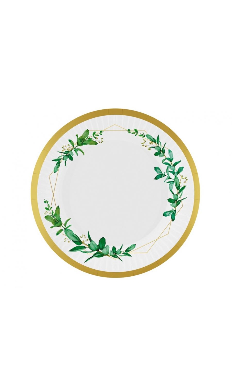 Celebrate (Leaves) Paper Plates 18cm - 6pk