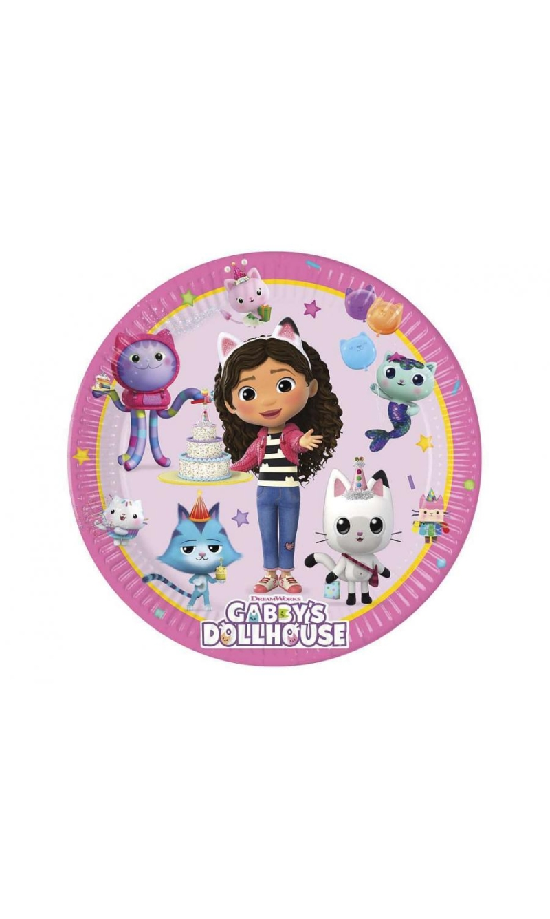 Gabby's Dollhouse Party Paper Plates 20cm - 8pk