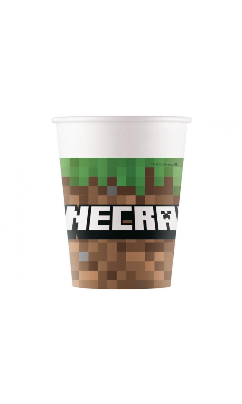 Minecraft Party Paper Cups 200ml - 8pk