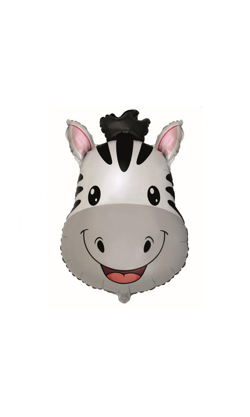 Zebra Head Foil Balloon - 24 Inch