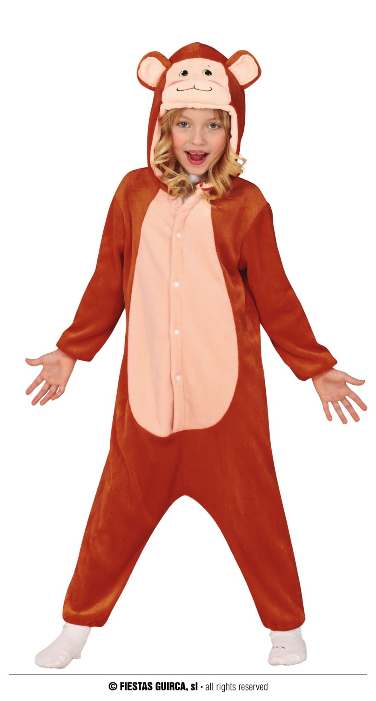 Monkey Kigurumimi Animal Onesie - Age 7 to 9 Years