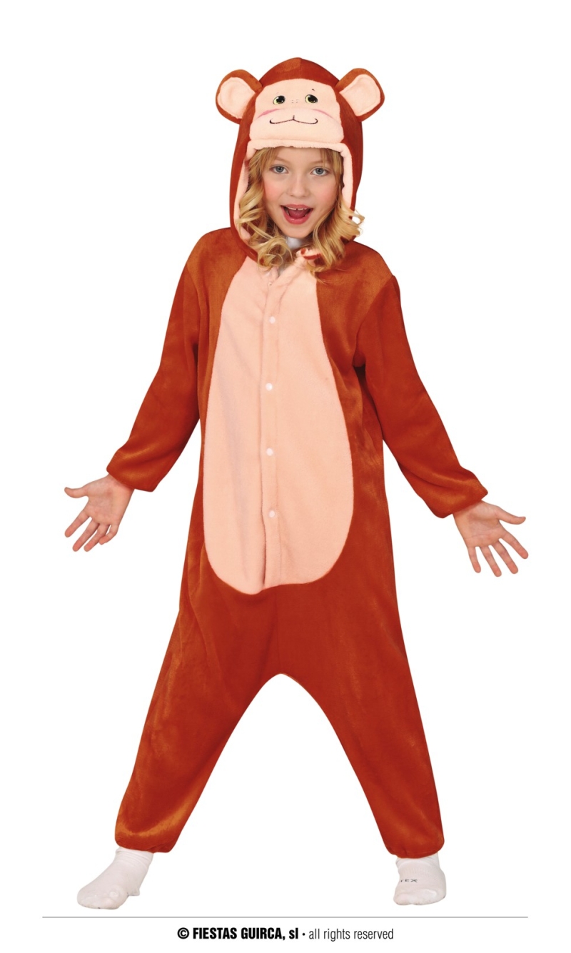Monkey Kigurumimi Animal Onesie - Age 7 to 9 Years