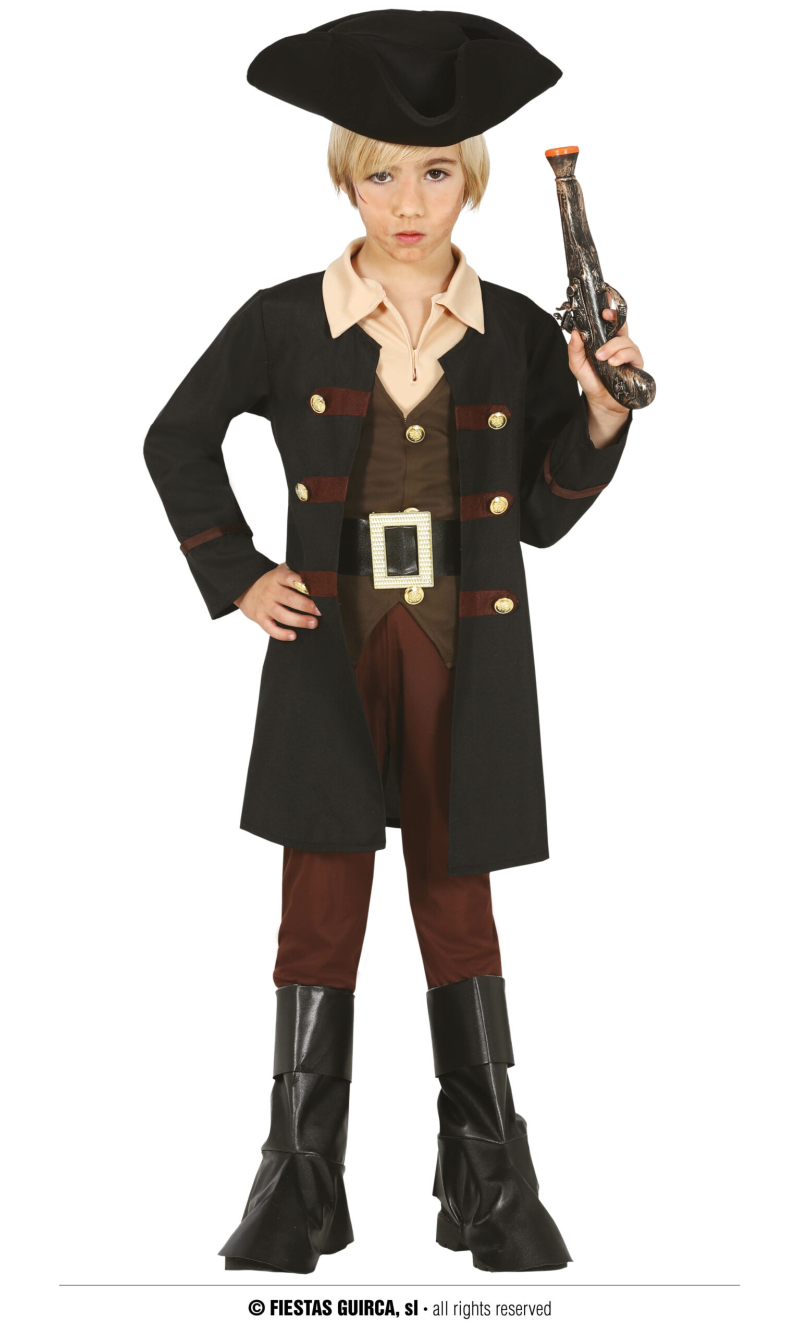 Captain Pirate Boy Costume - Age 7 to 9 Years