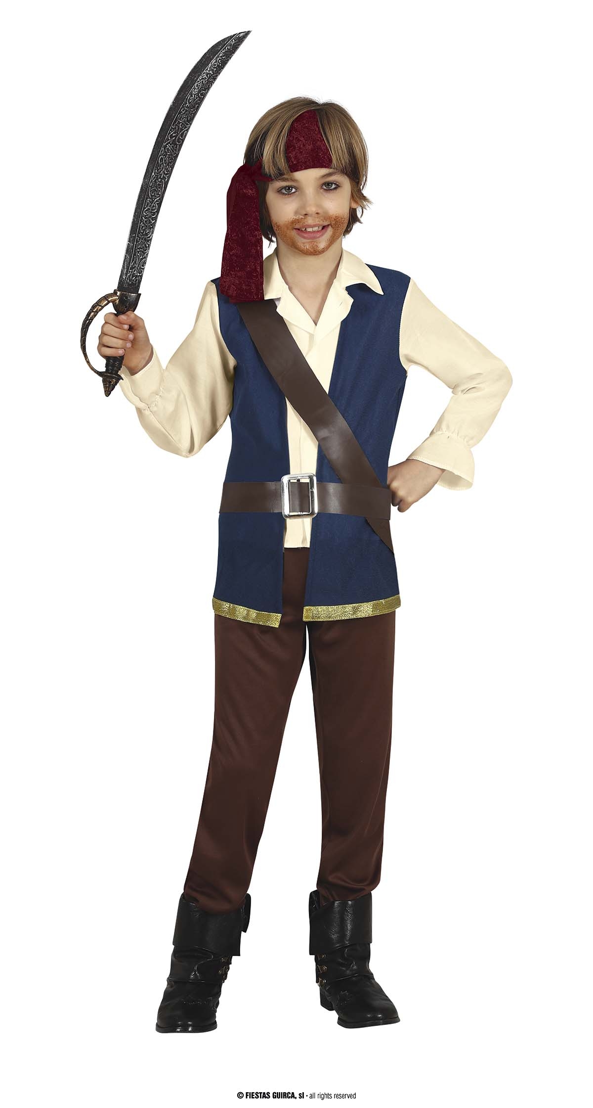 Jack The Pirate Boy Costume - Age 10 to 12 Years