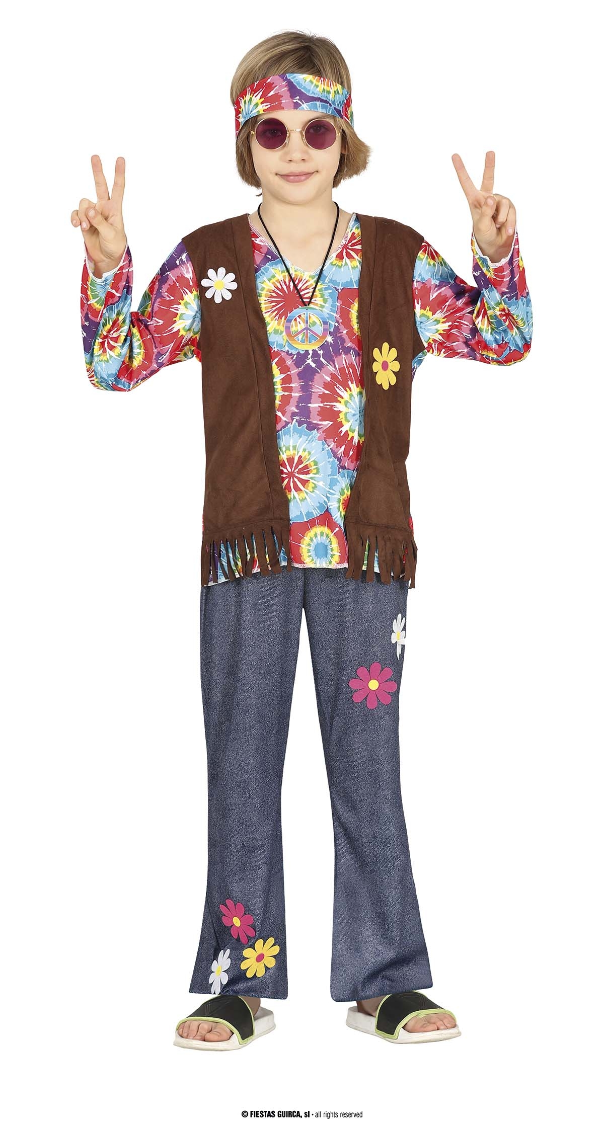 Denim Hippie Boy Costume - Age 10 to 12 Years
