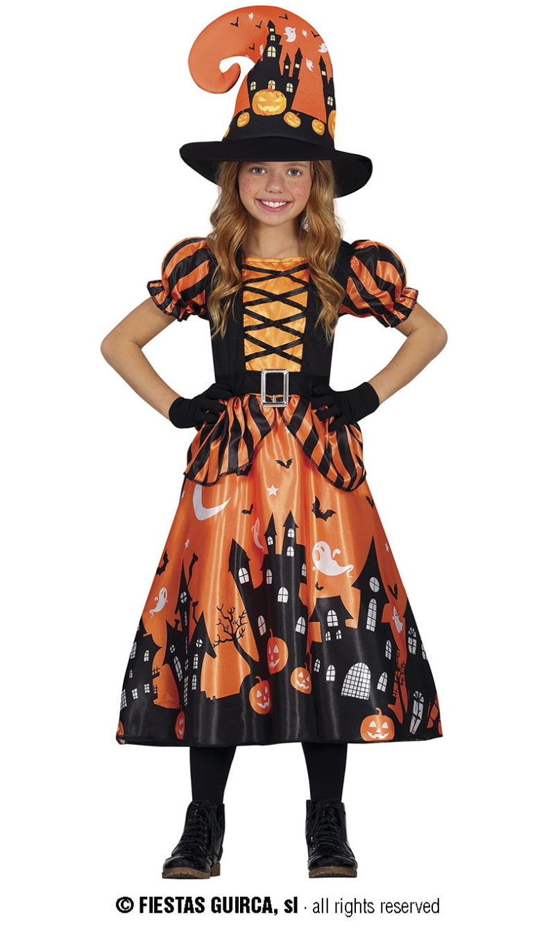 Orange Haunted Witch - Age 10 to 12 Years