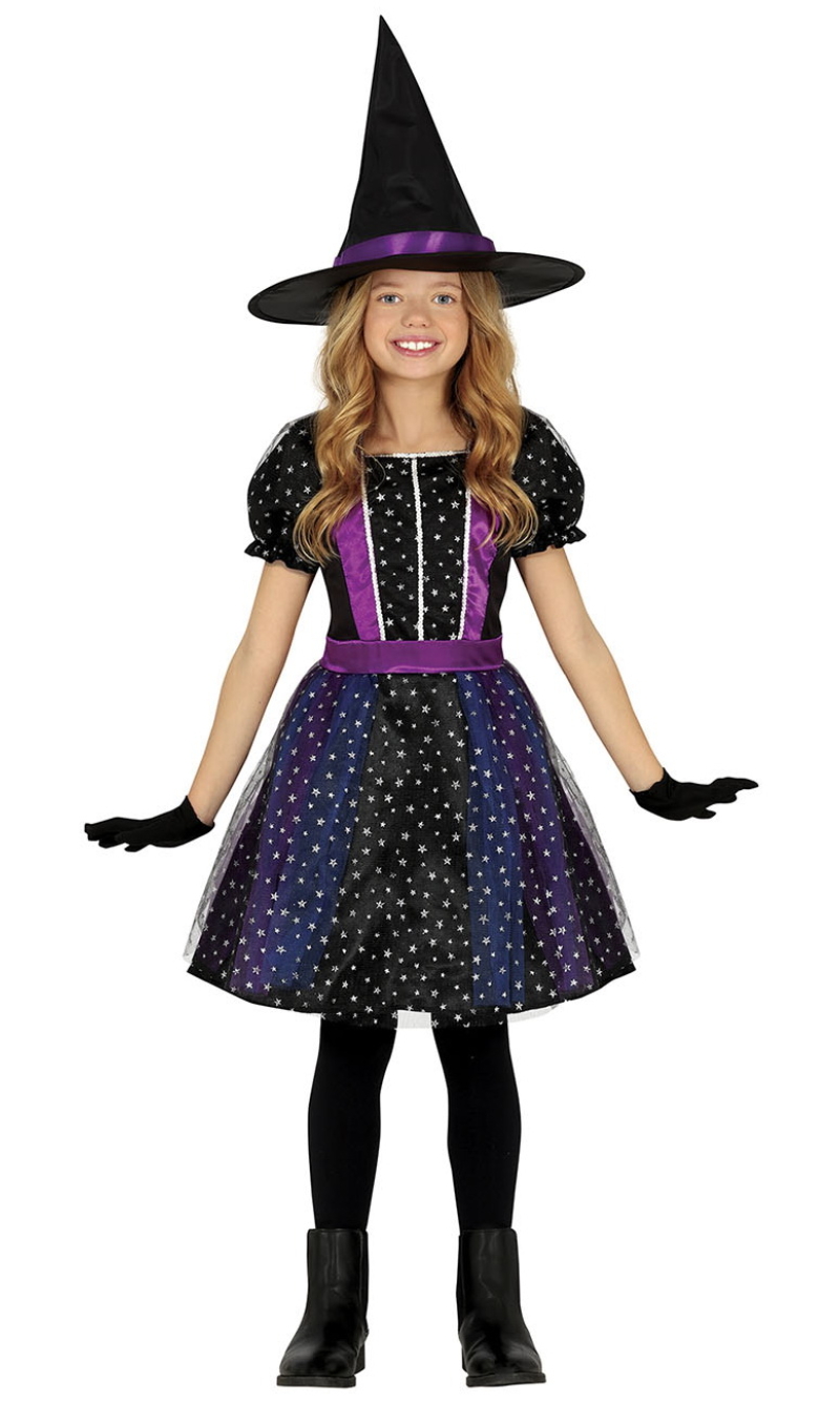 Starred Witch Costume - Age 10 to 12 Years