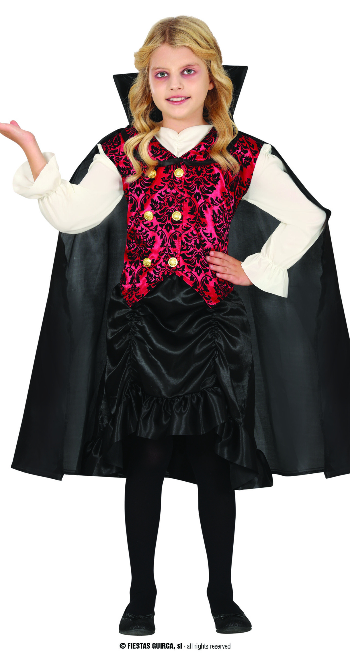 Classic Vampiress Girl Costume - Age 7 to 9 Years