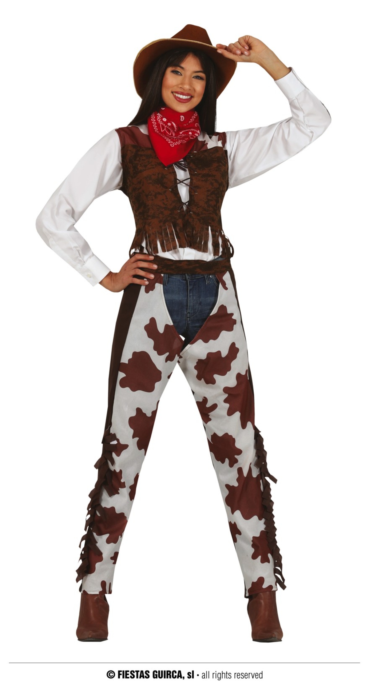Wild West Cowgirl Costume - Adult Size Medium (38 40)