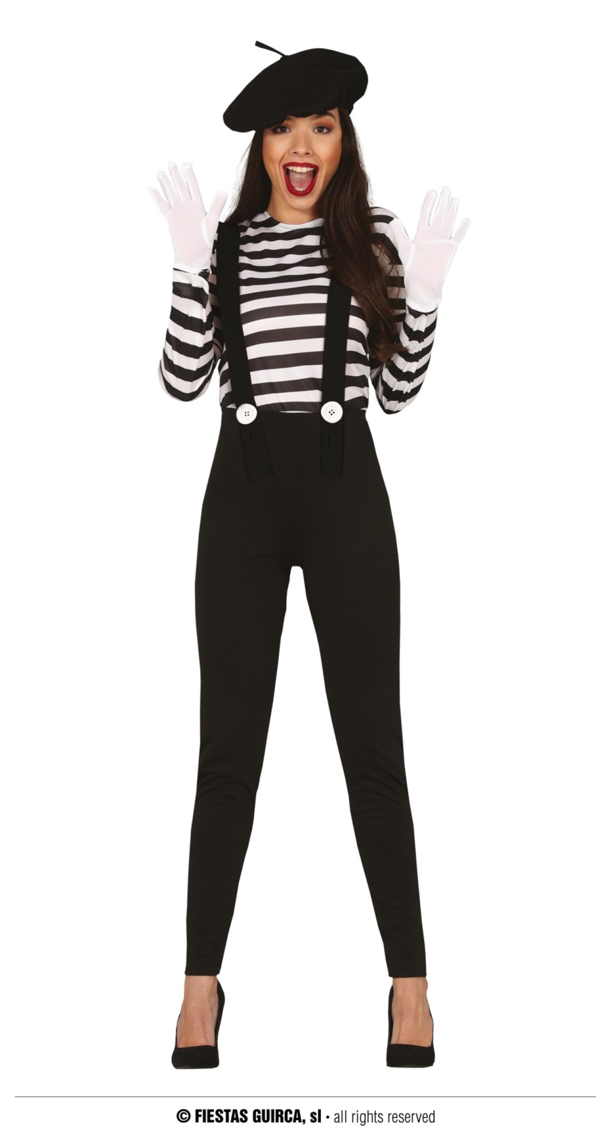 Mime Lady Costume Spandex - Adult Size Medium / Large