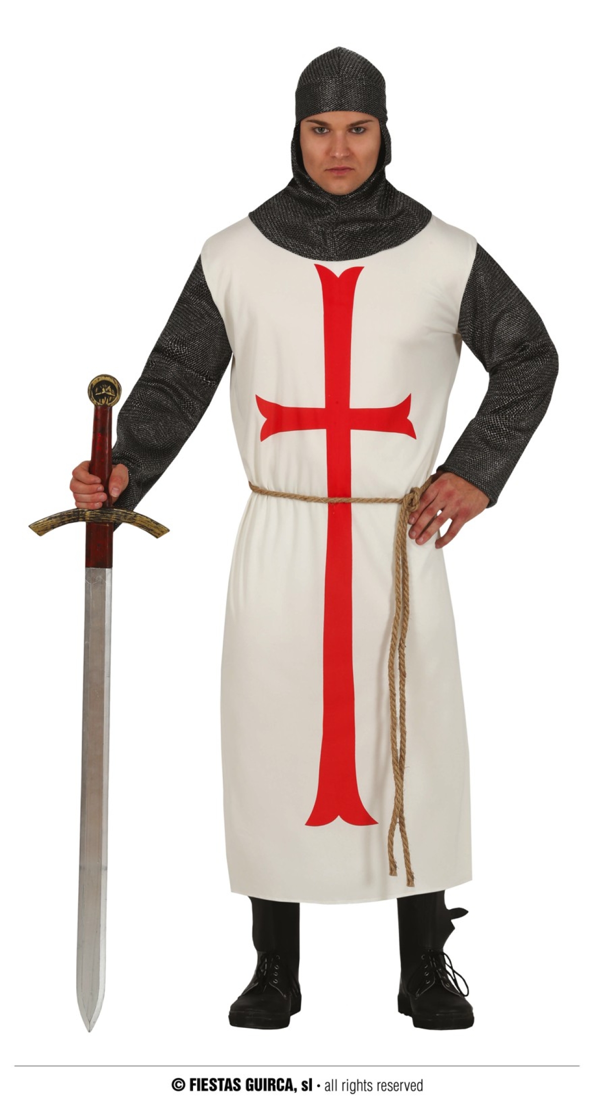 Medieval Knight Templar Man - Adult Size Large (52-54)