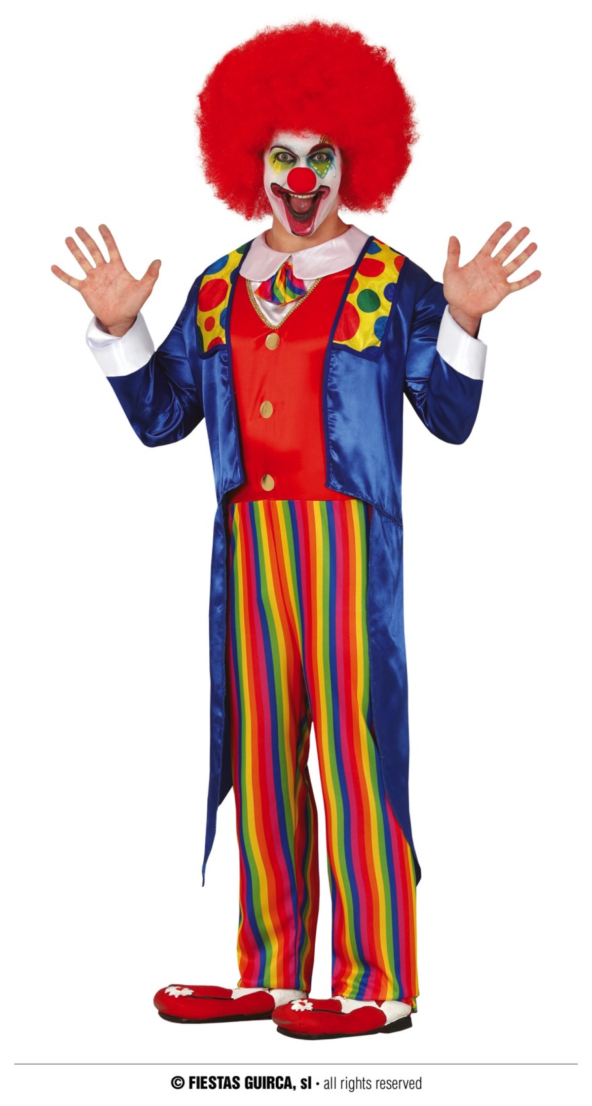 Mr Clown Rainbow Stripes (Payaso) - Adult Size Large (52-54)