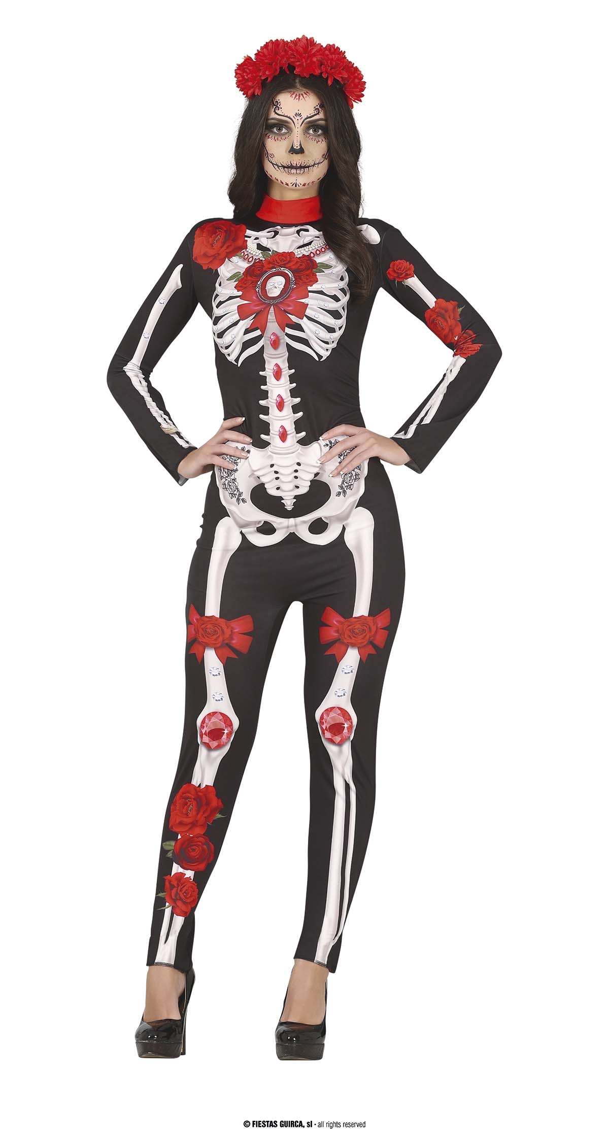 Catrina Skeleton Lady Costume - Adult Size Small (36-38)