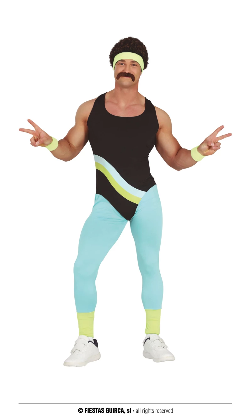 80s Gymnast Fitness Man Costume - Adult Size Large (52-54)