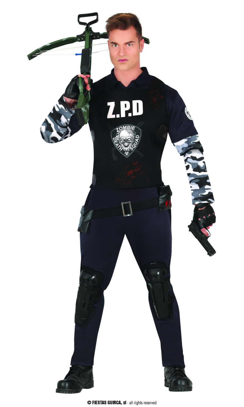 Zombie Police Department Costume - Adult Size Large (52-54)