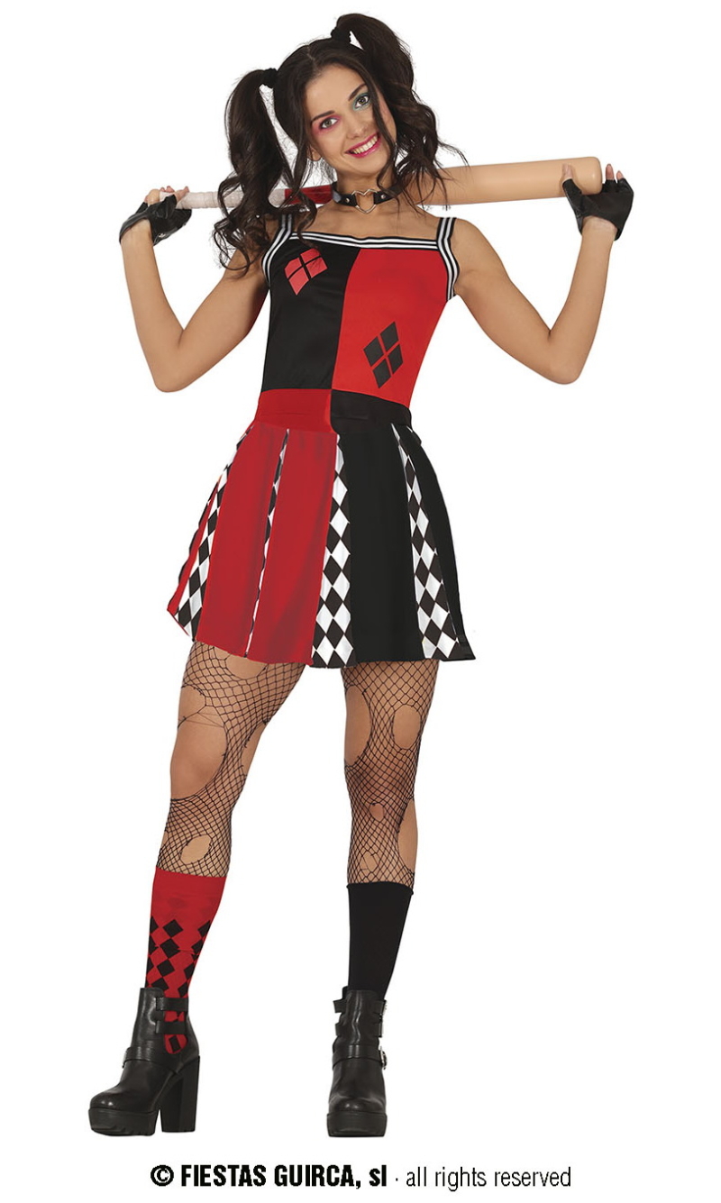 Harley Quinn Cheerleader Costume - Adult Size Medium (38-40)