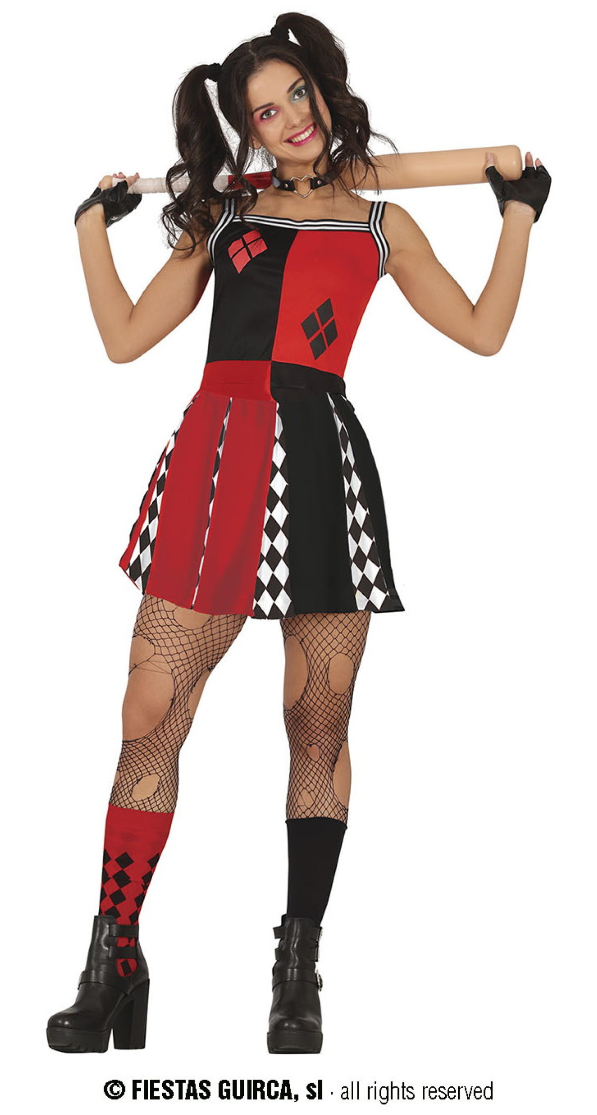 Harley Quinn Cheerleader Costume - Adult Size Large (42-44)