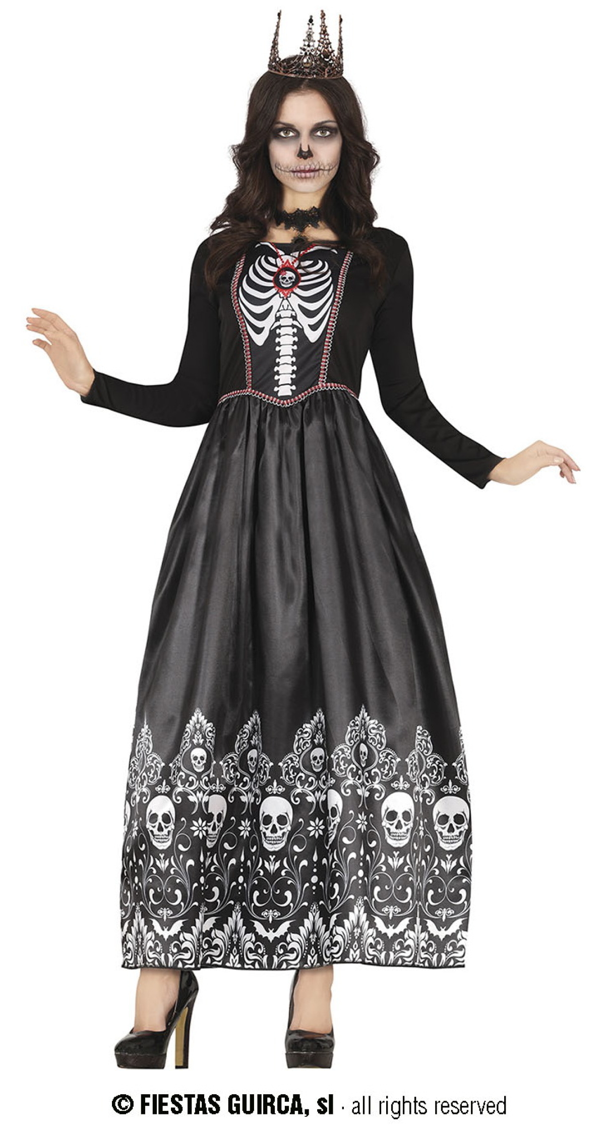 Royal Skeleton Lady Costume - Adult Size Medium (38-40)