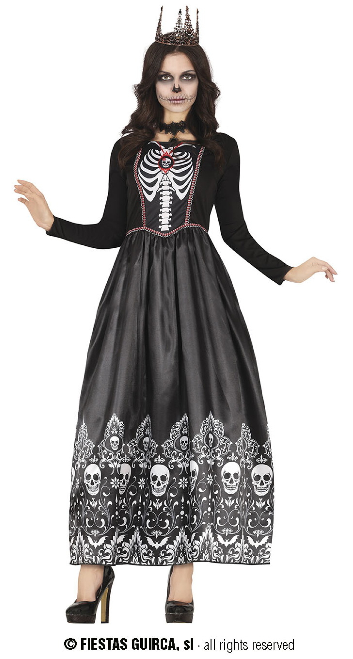 Royal Skeleton Lady Costume - Adult Size Large (42-44)