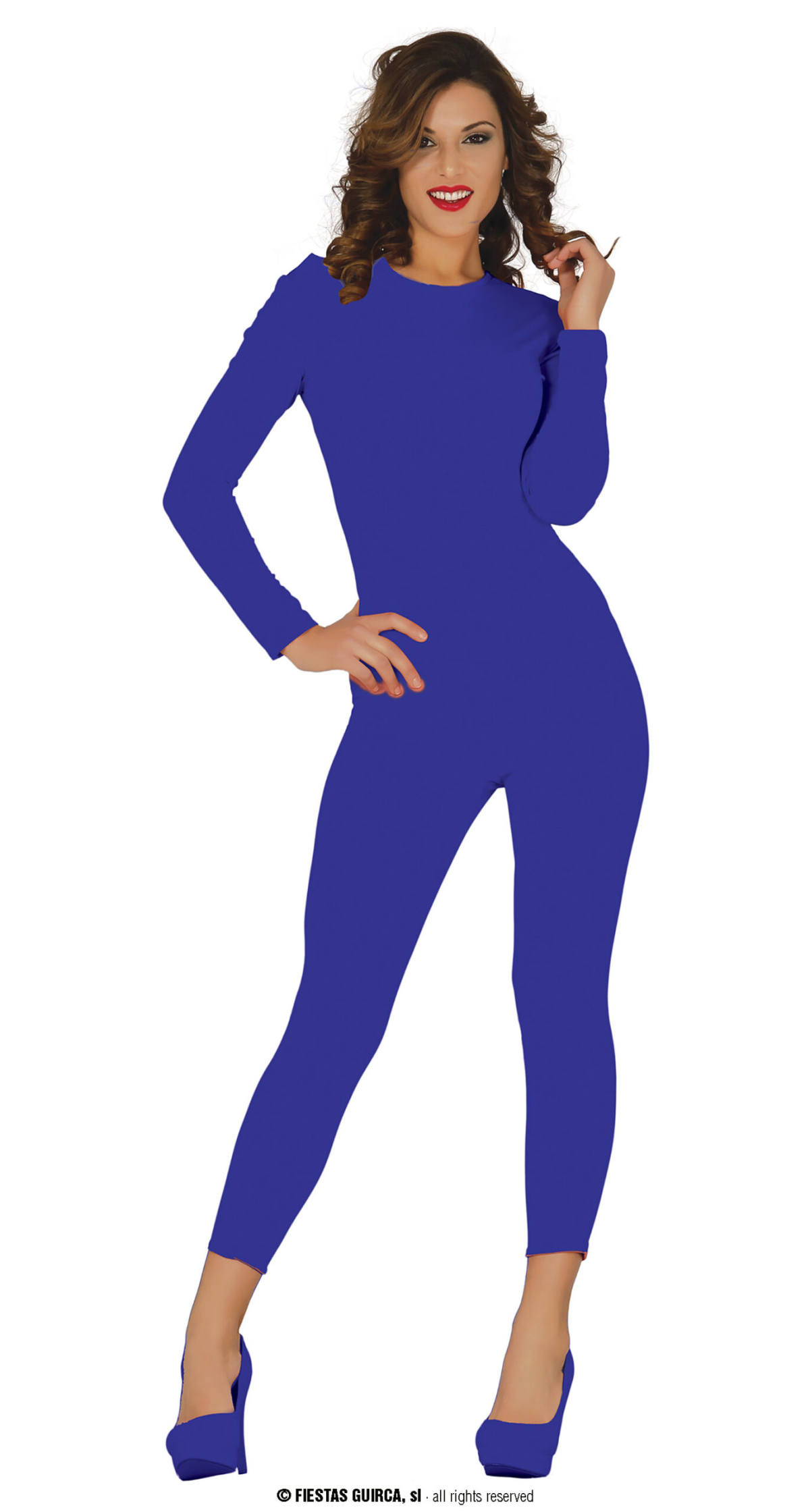 Spandex Bodysuit Blue - Adult Size Large (42-44)