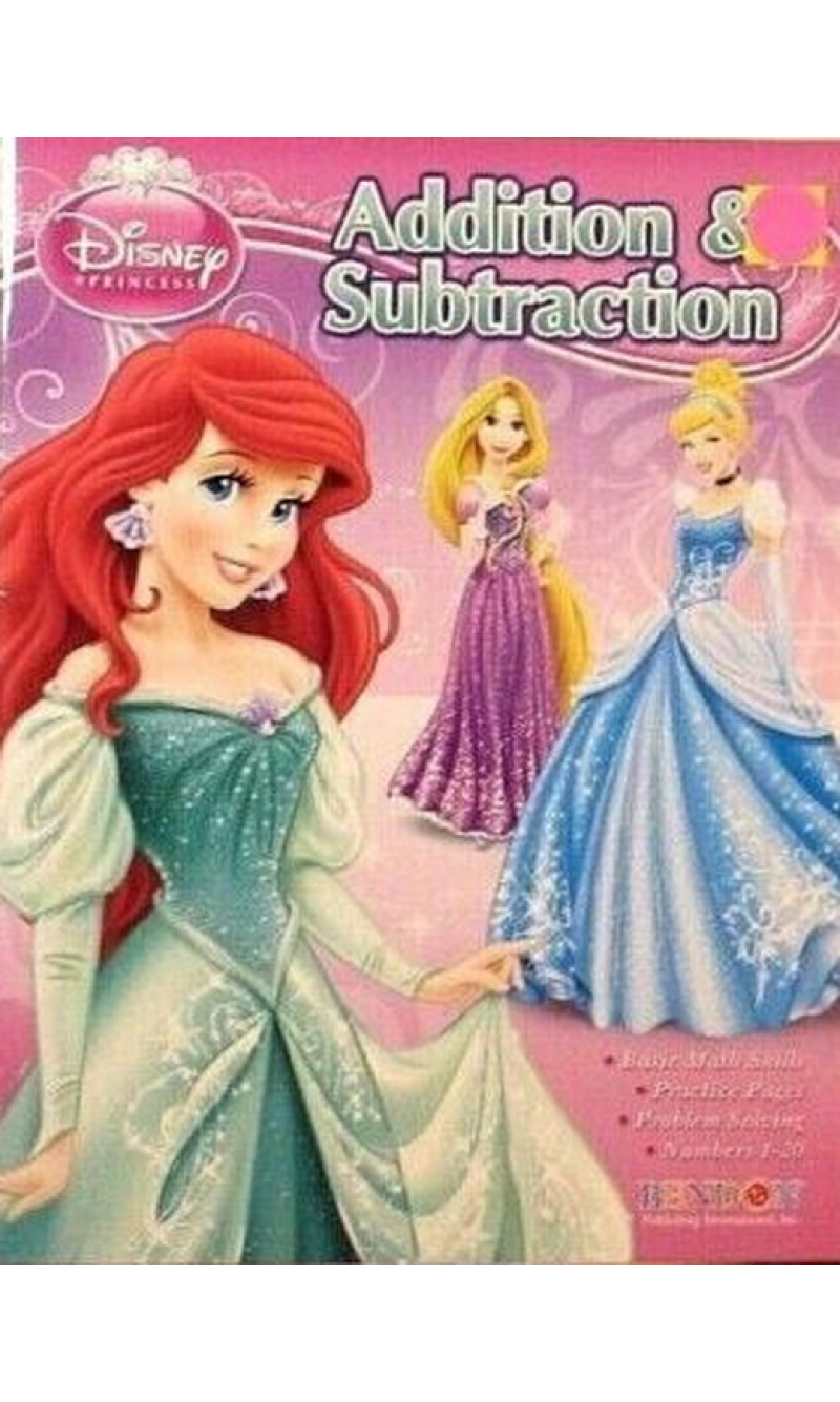 Disney Princess Addition & Subtraction Workbook - 26.5x20.5cm