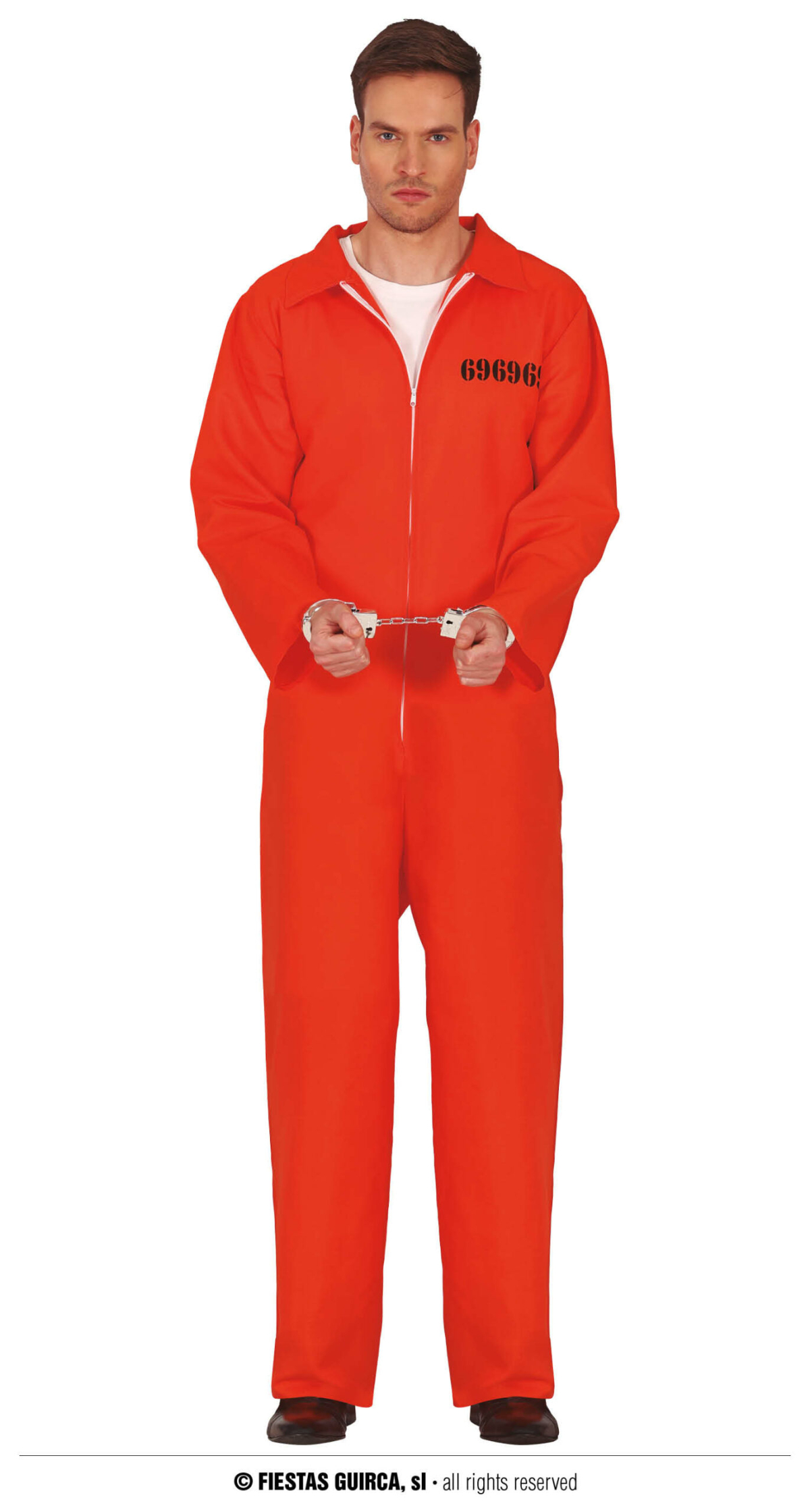 Orange Convict Prisoner Man Costume - Adult Size Small (46-48)