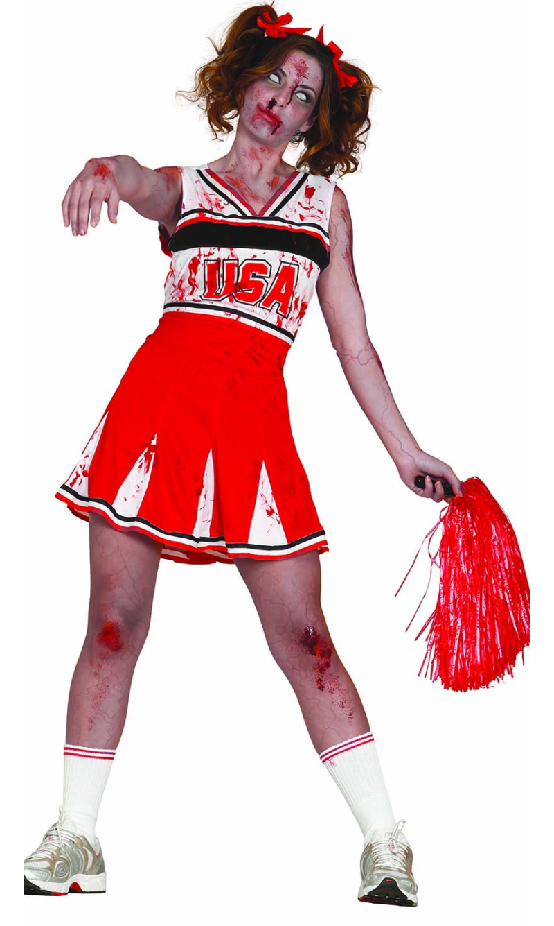 Zombie Cheerleader Costume - Adult Size XL (44-46)