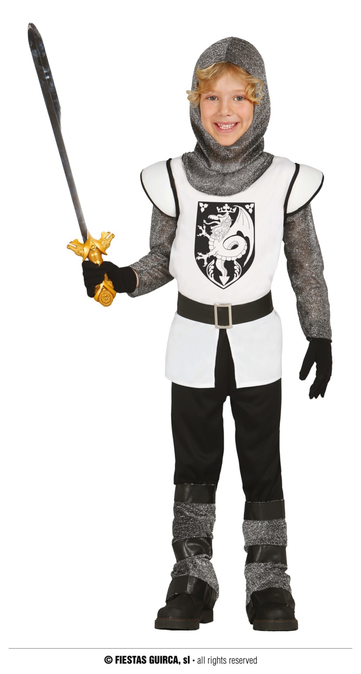 Medieval Knight Boy Costume - Age 5 to 6 Years