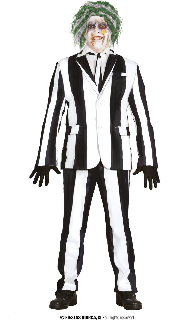 Beetlejuice Ghost Costume - Adult Size Medium (48-50)