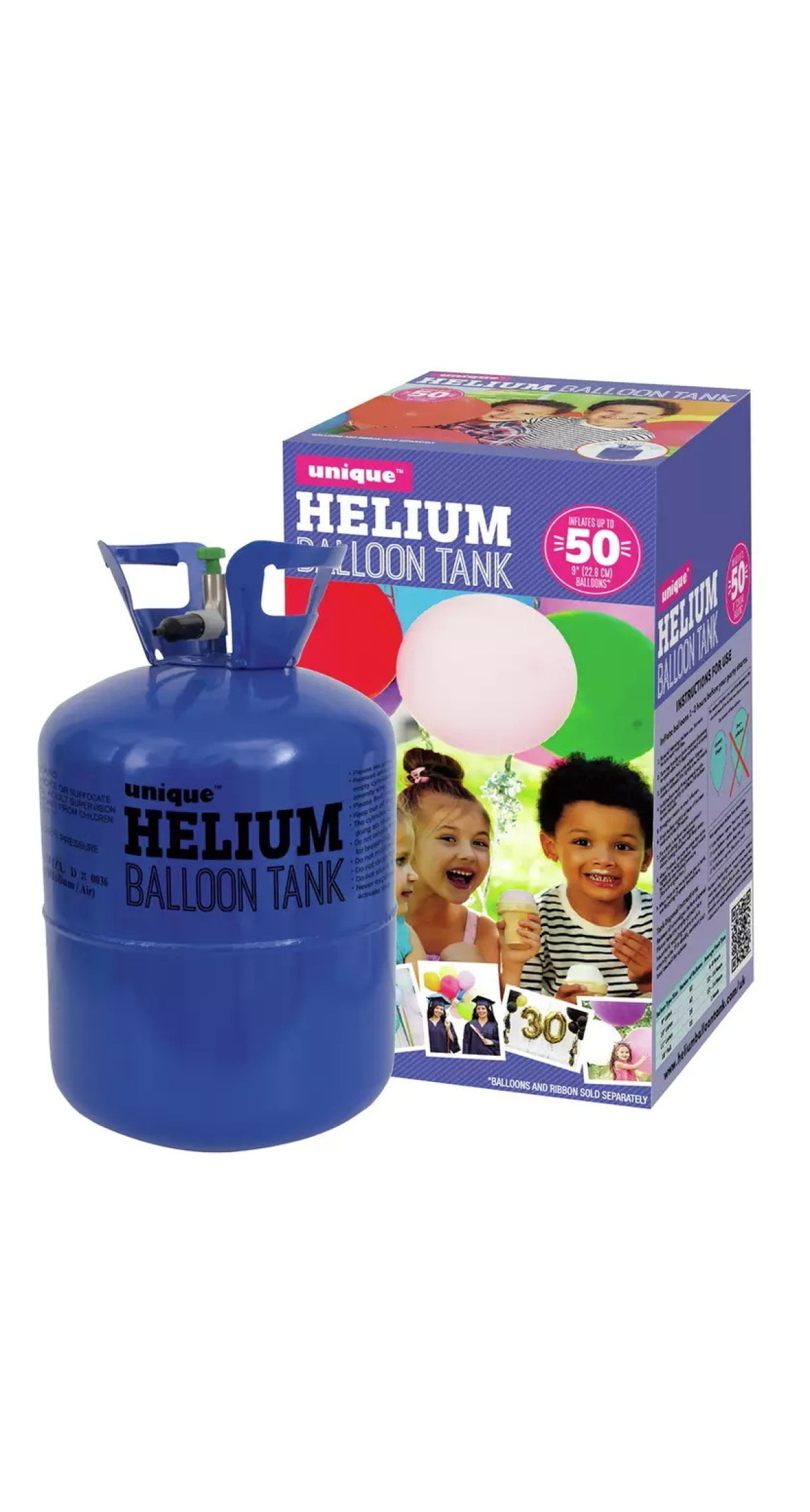 Helium Cylinder Inflates Approx 50 x 9'' Latex Balloons