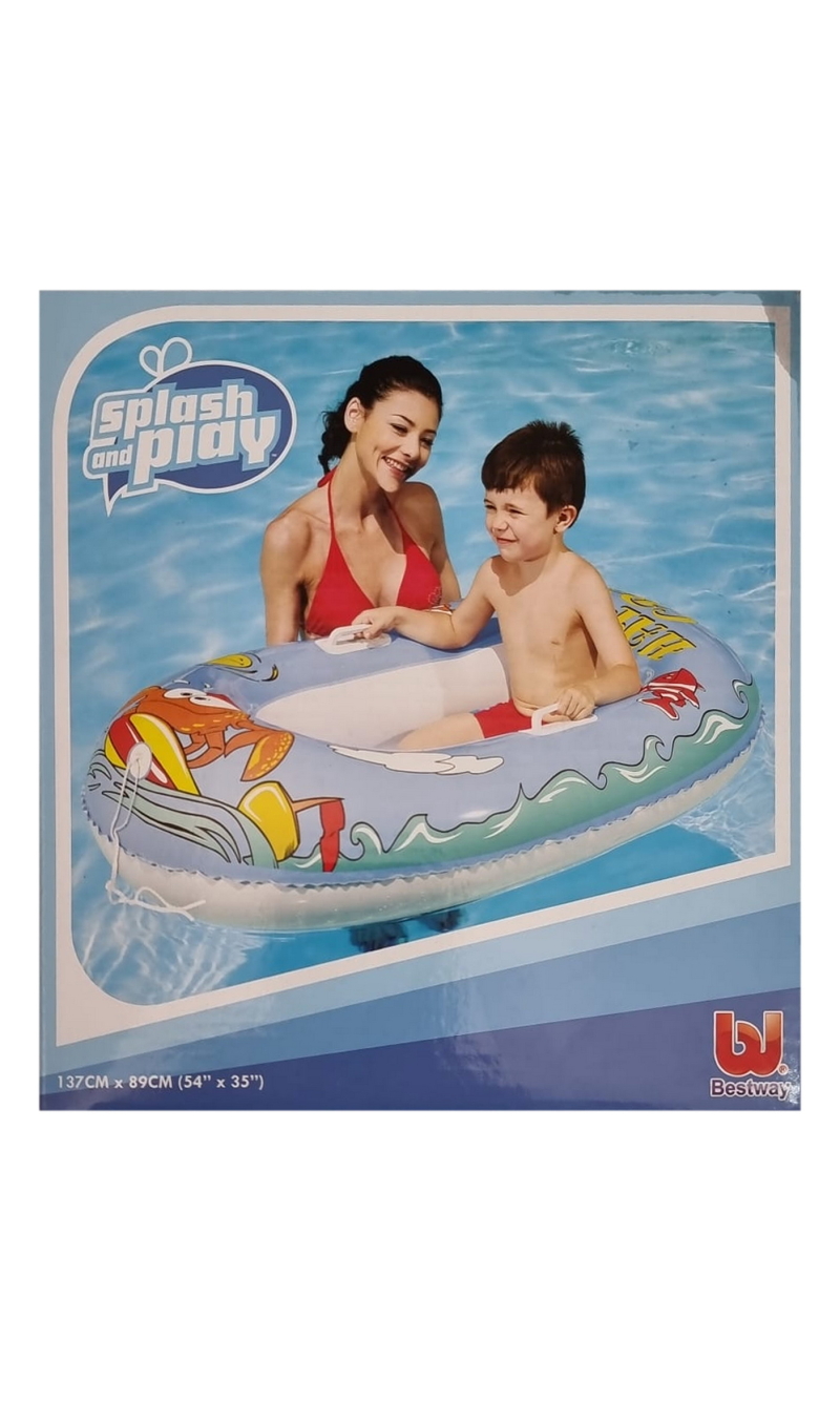 Splash & Play Inflatable Boat 137x89cm - For Age 3 to 10 Years