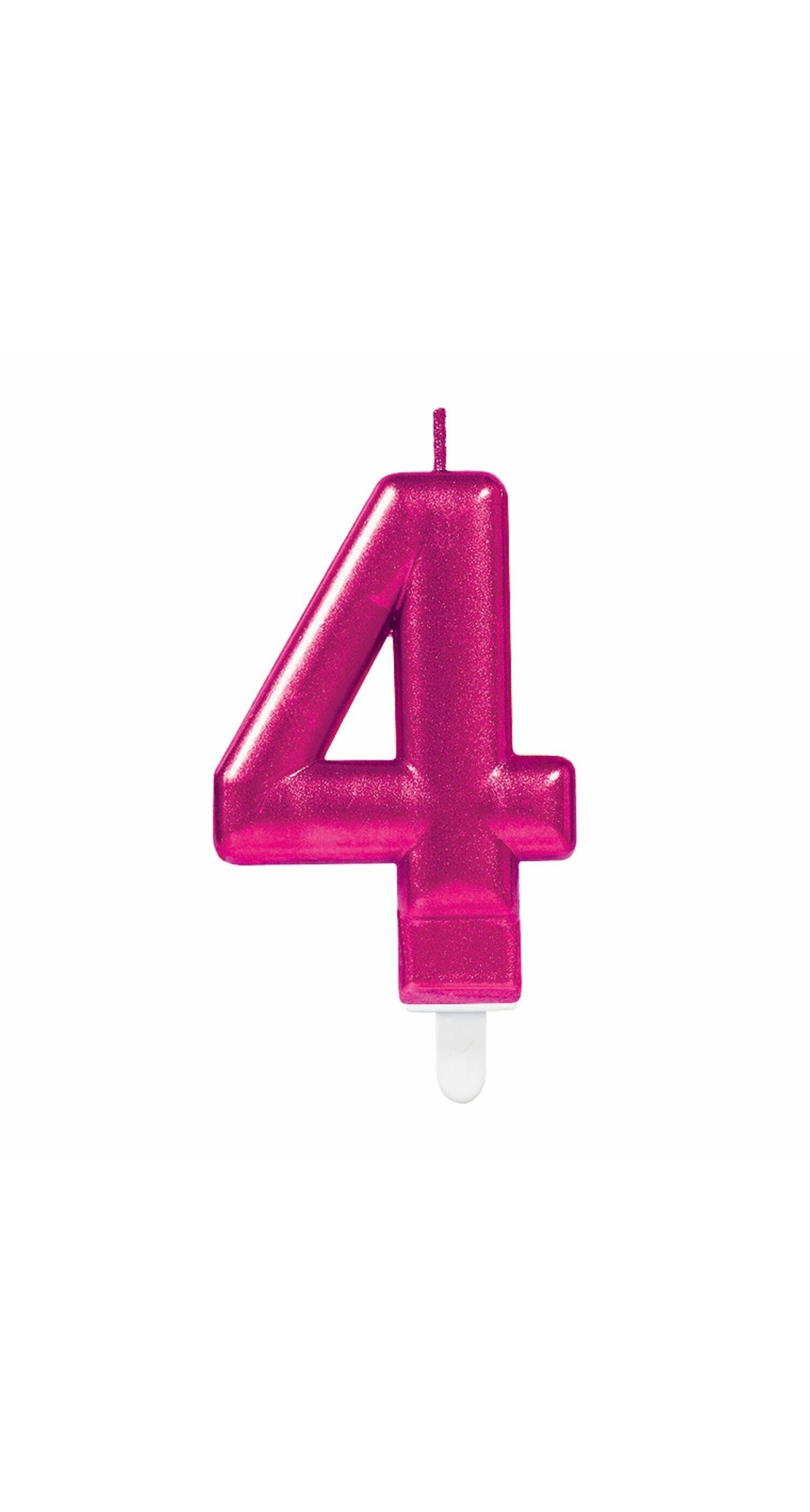 Candle Number 4 Sparkling Celebrations Pink - 7.5cm