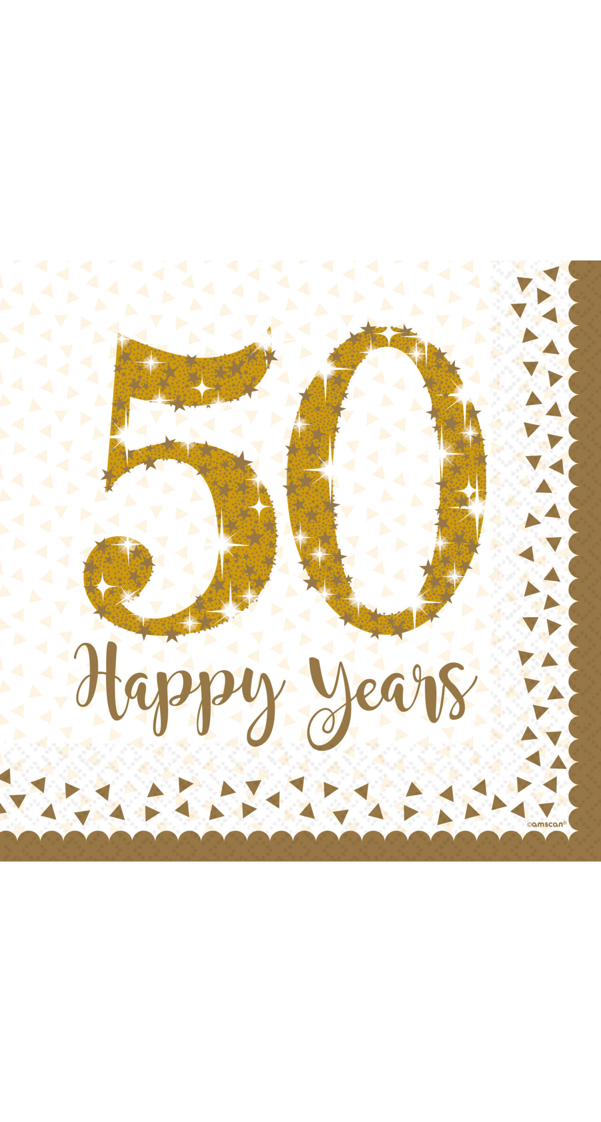 Gold 50th Anniversary Napkins 33cm x 33cm - 16pk