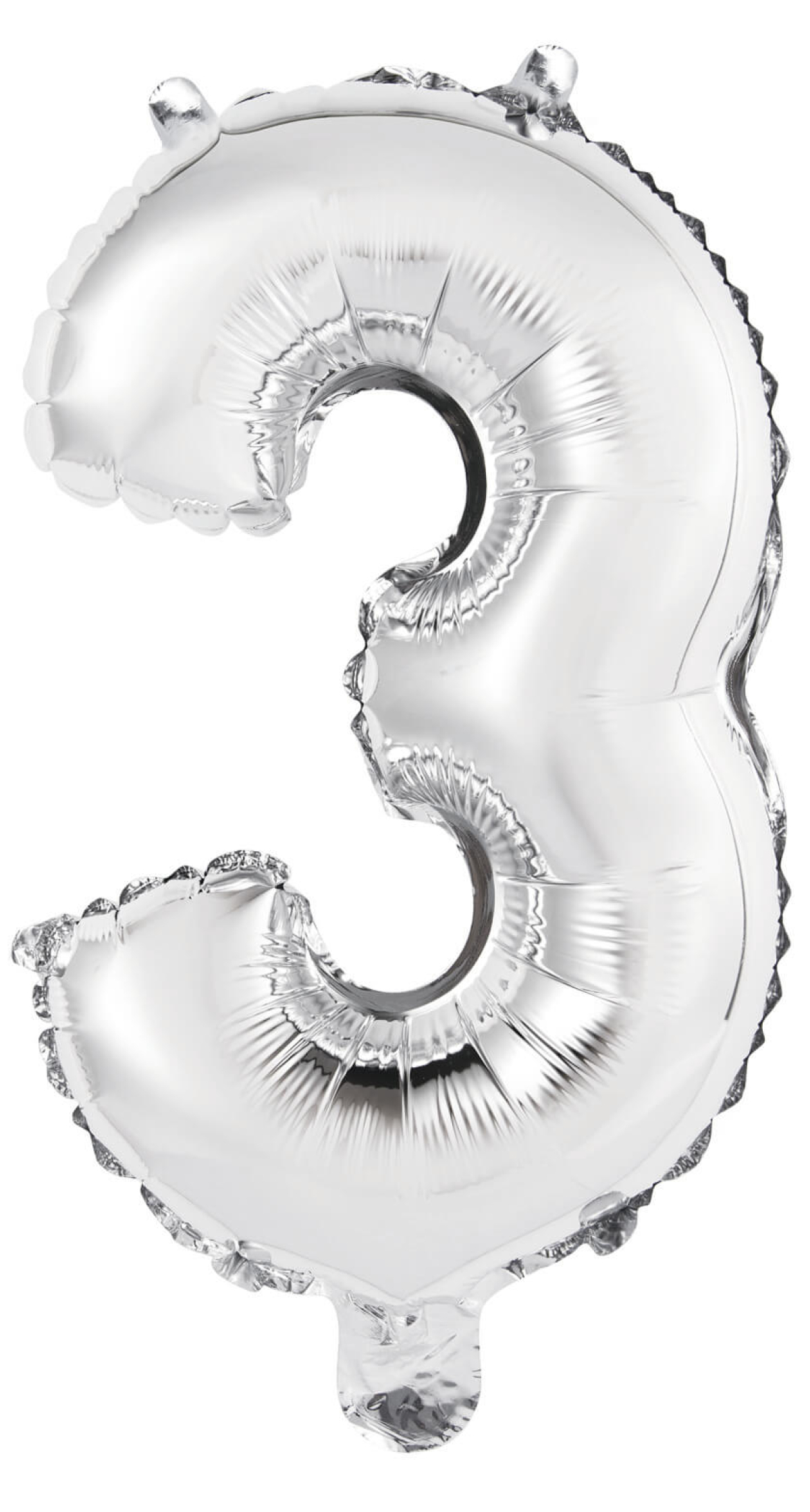 Mini Number 3 Silver Foil Balloon - 35cm