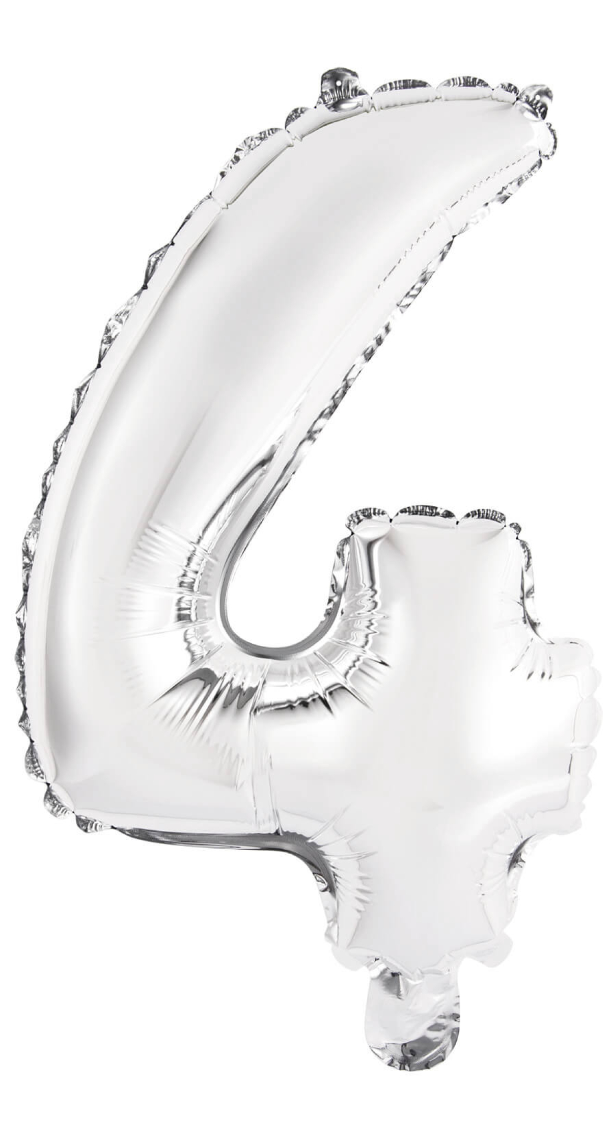 Mini Number 4 Silver Foil Balloon - 35cm