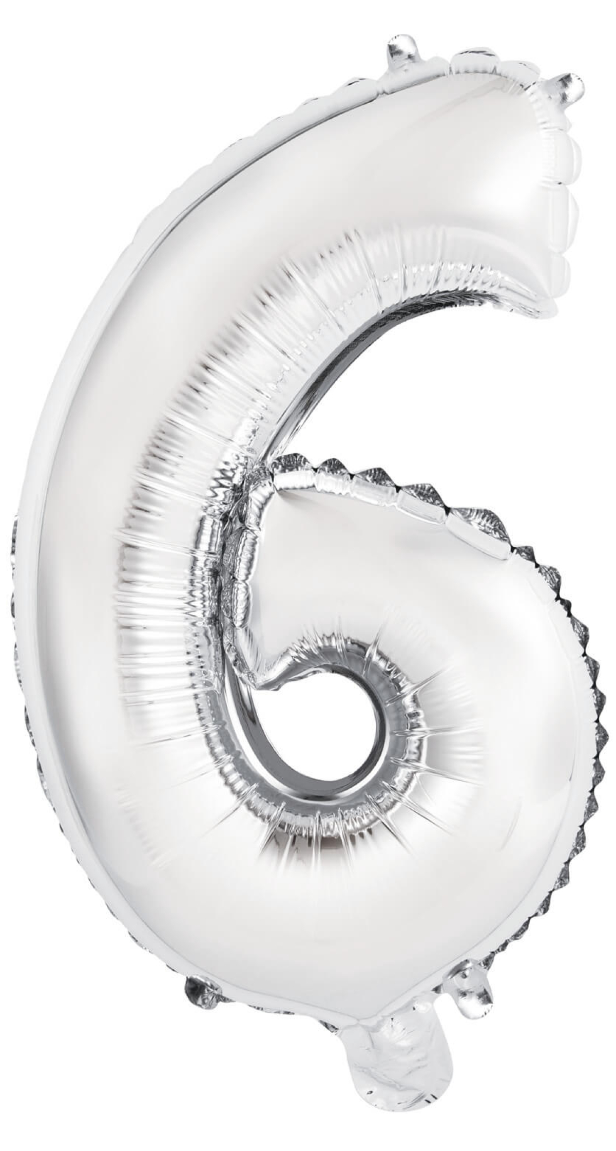 Mini Number 6 Silver Foil Balloon - 35cm