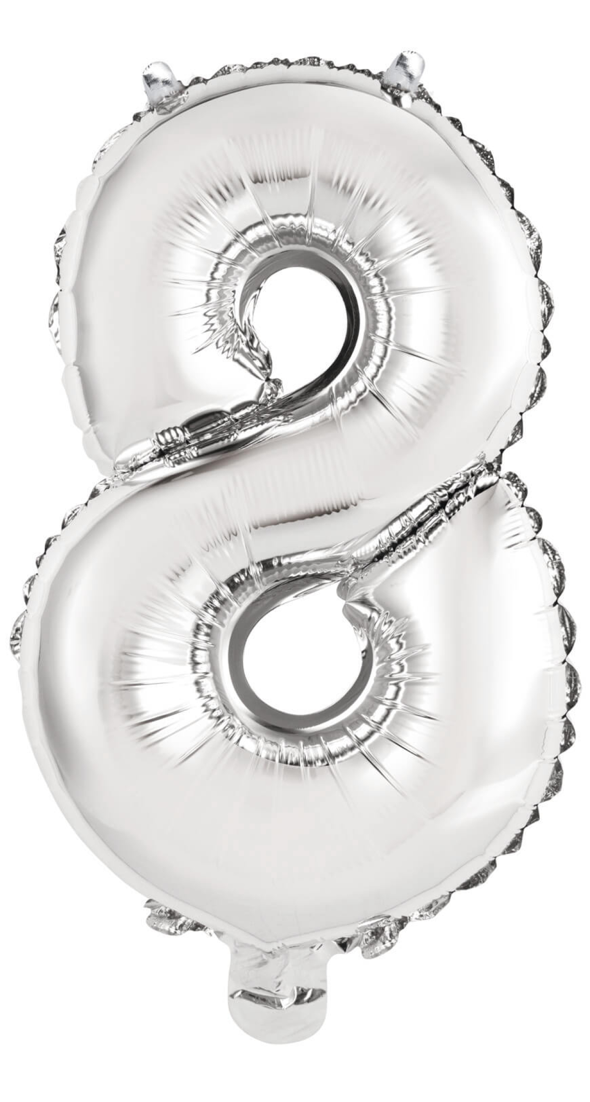 Mini Number 8 Silver Foil Balloon - 35cm