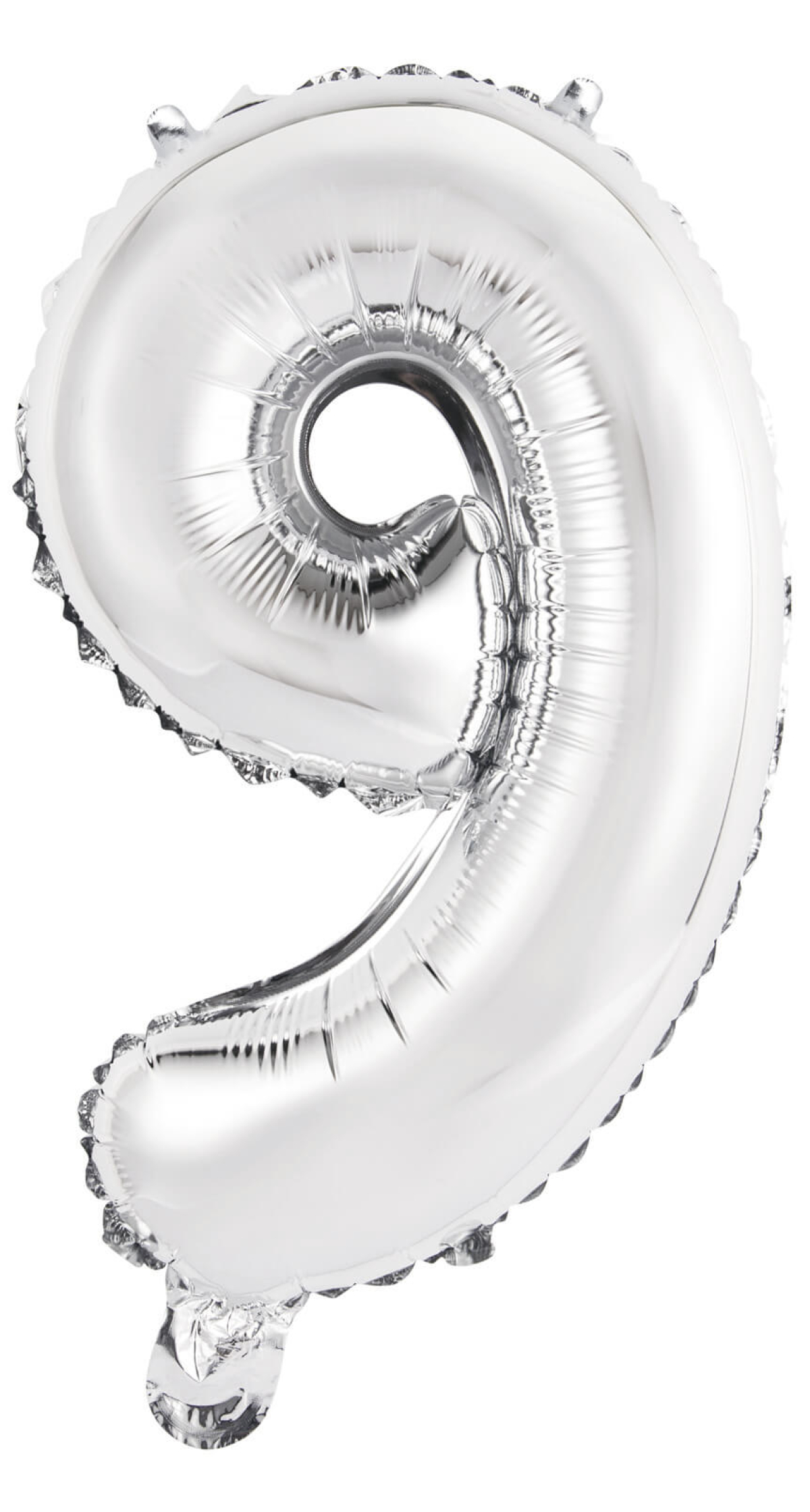 Mini Number 9 Silver Foil Balloon - 35cm