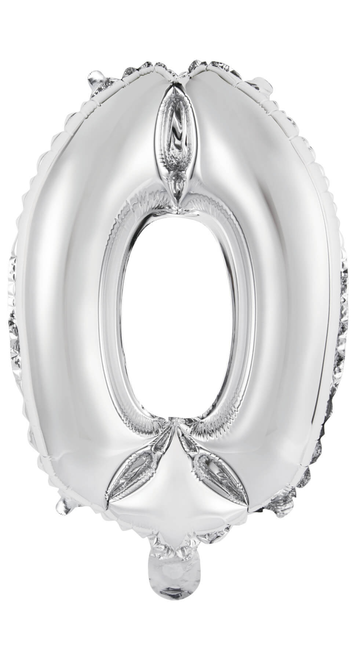 Mini Number 0 Silver Foil Balloon - 35cm