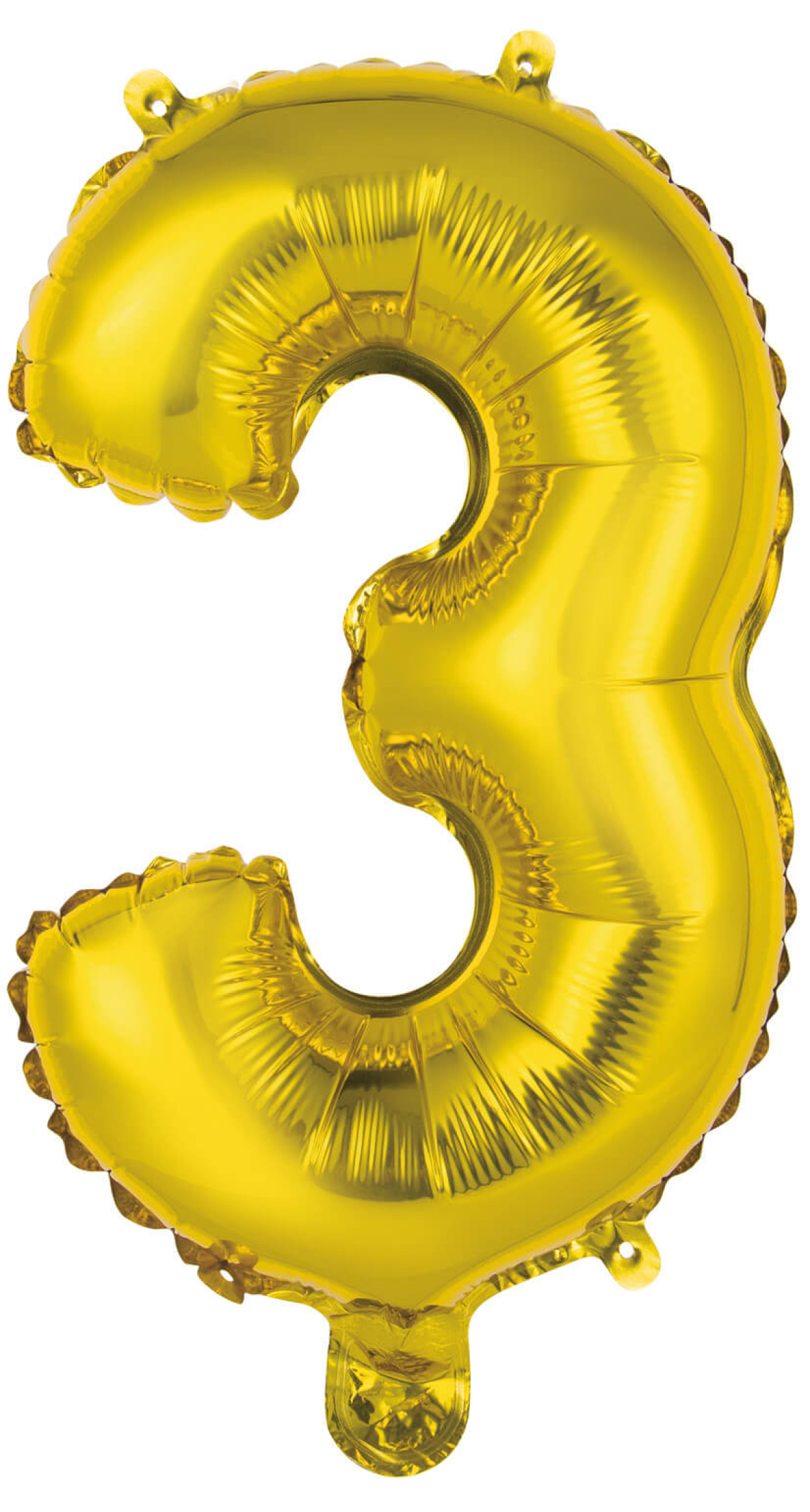 Mini Number 3 Gold Foil Balloon - 35cm