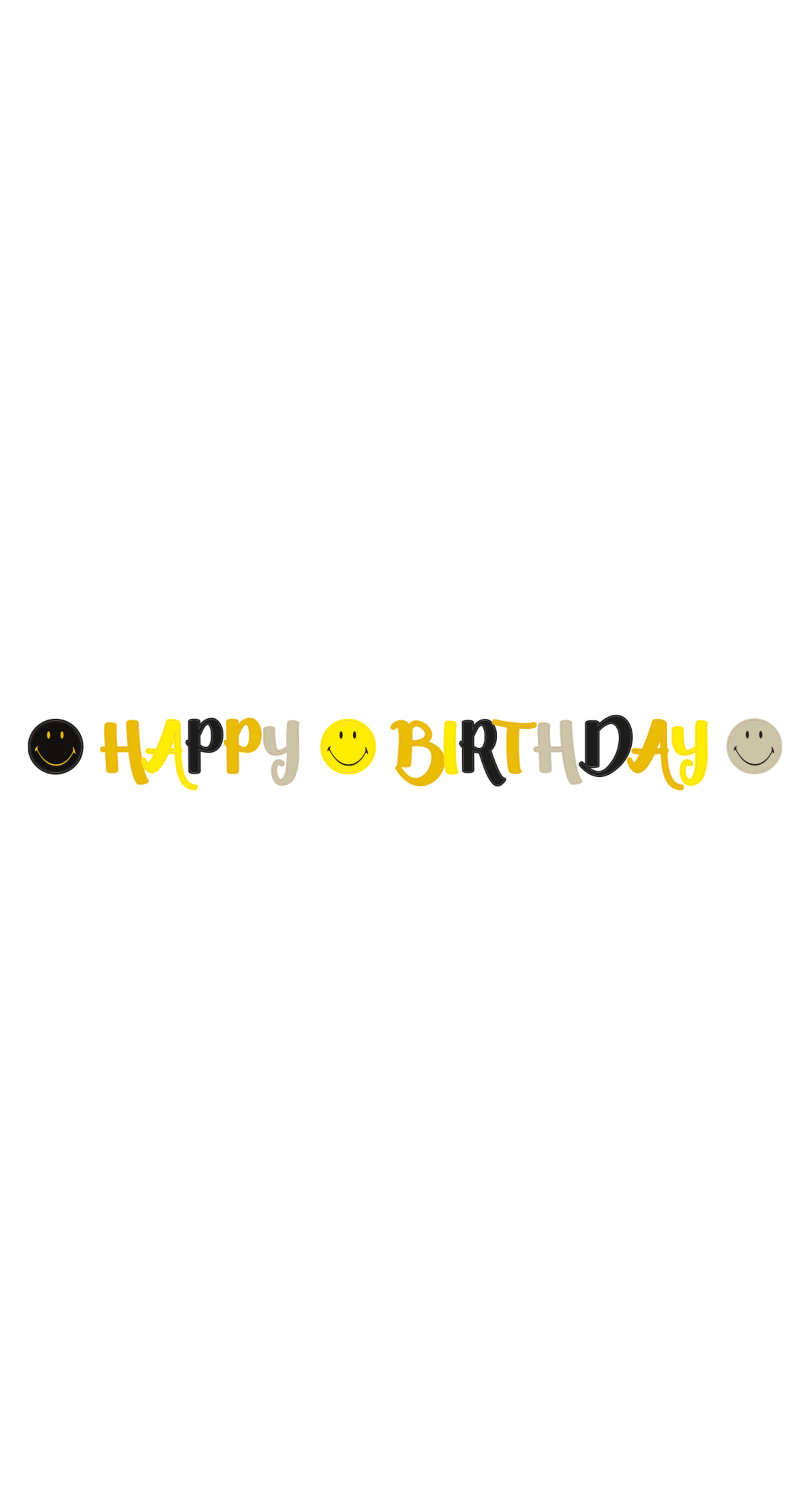 Emoji Happy Birthday Paper  Letter Banner - 200cm x 15cm