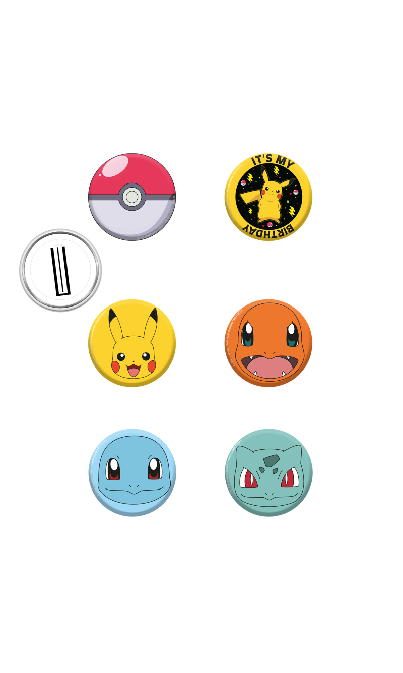 Pokemon Pikachu Badges - 8pk