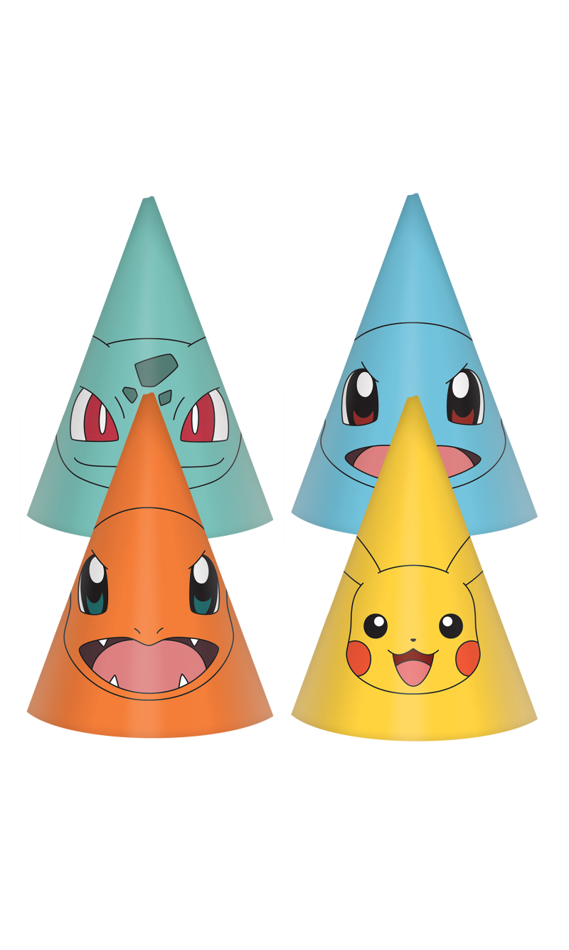 Pokemon Pikachu Cone Hats Height 16cm - 8pk