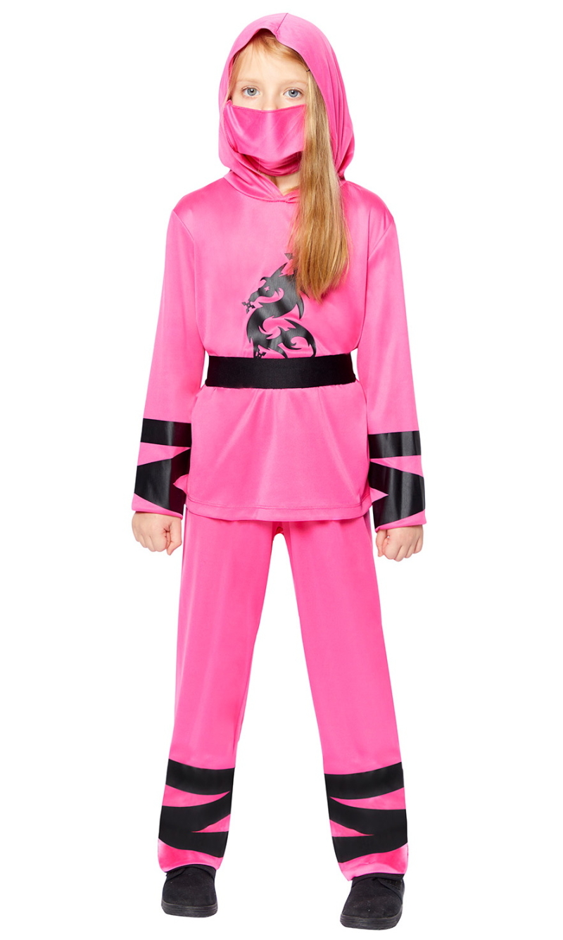 Ninja Warrior Girl Pink Costume - Age 8 to 10 Years