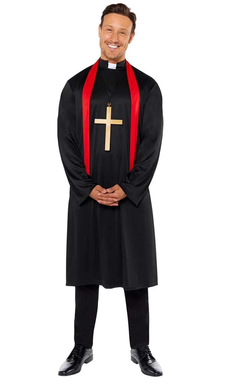 Priest Vicar Costume - Adult Size Medium